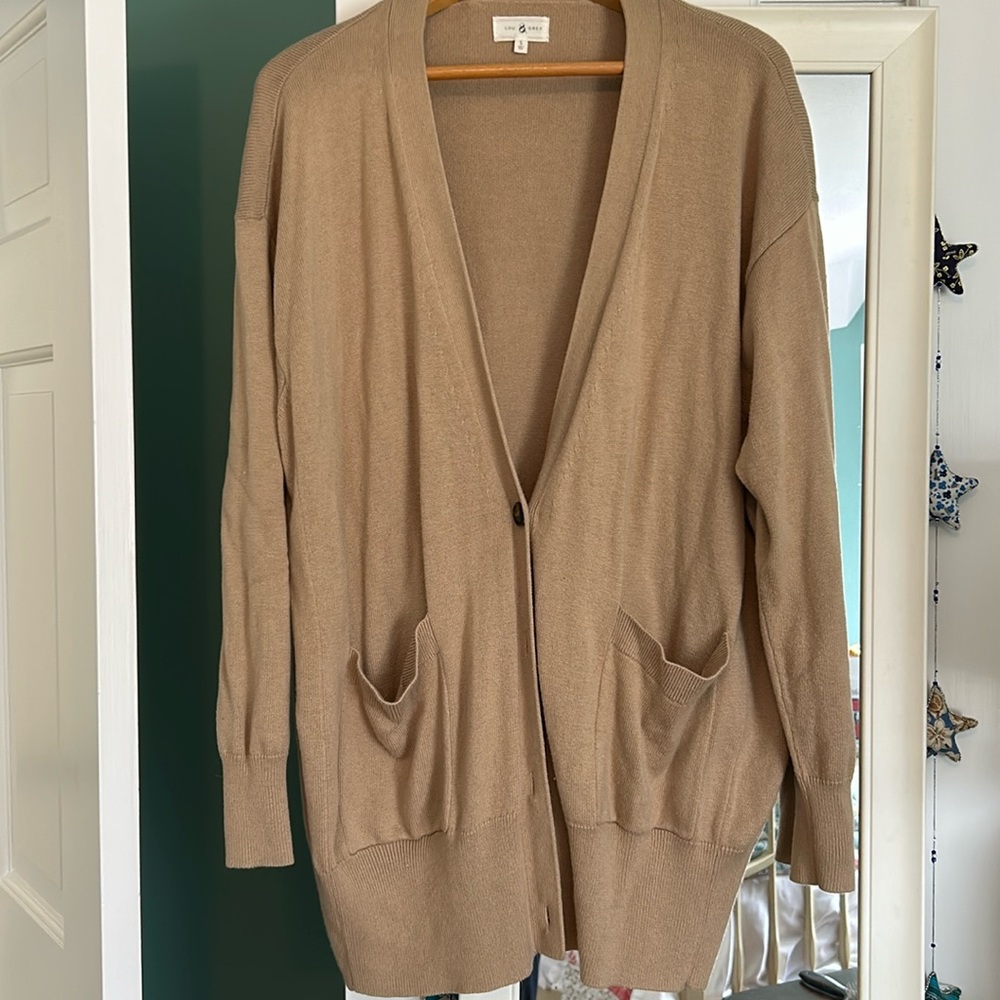 Lou & Grey long oversized carmel colored cardigan S